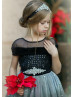 Beaded Ombre Tulle Sparkly Stars Flower Girl Dress